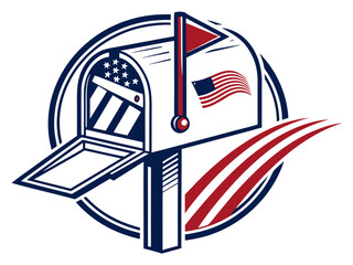 Cute, stylized illustration of a mail box. A simple, hand-drawn vector graphic of a mail box, perfect for branding, logos, or social media posts.