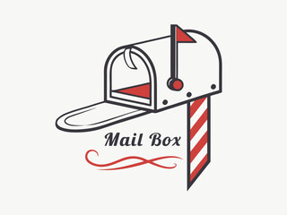 Cute, stylized illustration of a mail box. A simple, hand-drawn vector graphic of a mail box, perfect for branding, logos, or social media posts.