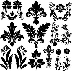 Elegant Vintage Floral Ornaments Set