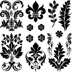 Elegant Vintage Floral Ornaments Set