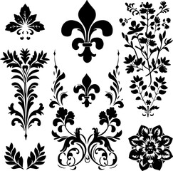 Elegant Vintage Floral Ornaments Set