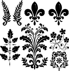 Elegant Vintage Floral Ornaments Set