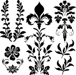 Elegant Vintage Floral Ornaments Set