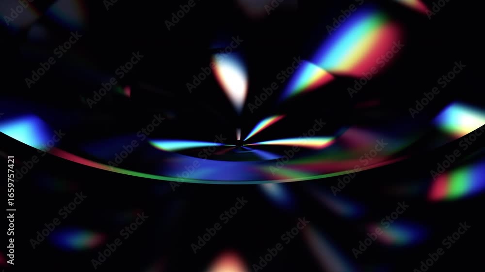 Poster abstract animation, dark background with color refraction effect, 4k seamless looping video, 3d rend