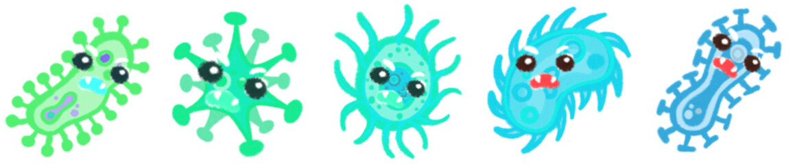 Cute Microorganism and Germ Clipart for Science Designs