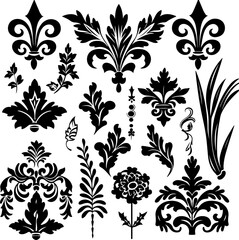 Elegant Vintage Floral Ornaments Set