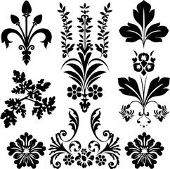 Elegant Vintage Floral Ornaments Set