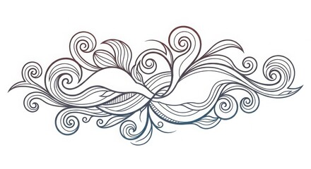 Fototapeta premium Elegant swirling floral design with delicate lines and subtle color gradient