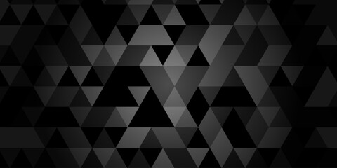 seamless abstract black and gray low polygon texture triangle pattern background. empty web wallpaper triangle mosaic vector template diamond square line web design.