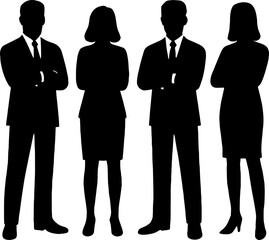 Business People Standing with Folded Arms ? Corporate Confidence Vector