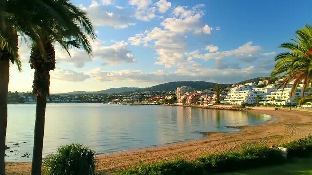 panorama of stunning resort Protaras Cyprus, sunny summer day