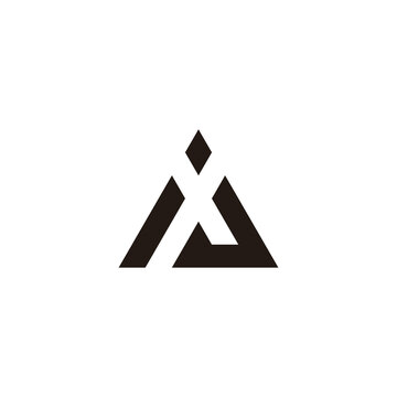 Letter ij triangle geometric symbol simple logo vector