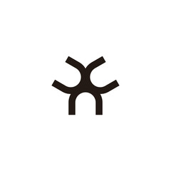 Obraz premium Technology, cable, electric geometric symbol simple logo vector