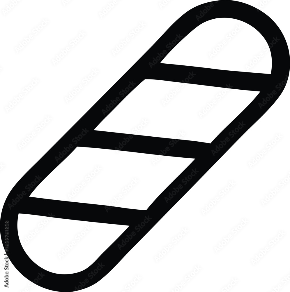 Poster abstract geometric shape with rounded ends and parallel lines symbolizing connection progress or seg