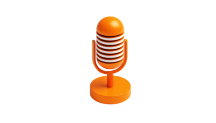 Orange retro microphone on a black background, studio design