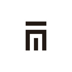 Obraz premium Letter nT square geometric symbol simple logo vector