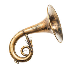 Naklejka premium Elegant Brass Hunting Horn Echoes with Bygone Era Charm