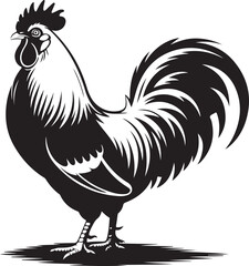 Chicken icon silhouette vector style