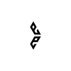 Letter ee arrow geometric symbol simple logo vector