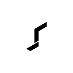 Letter rs sr r s fold geometric symbol simple logo vector