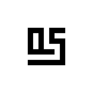 Letter Qs square geometric symbol simple logo vector
