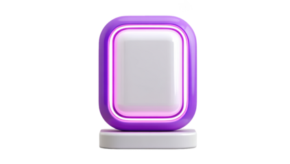Modern 3D purple screen illuminated with white