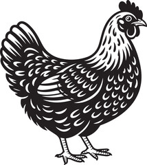 Simple silhouette of a chicken in front view