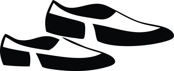 Classic black and white two-tone loafer shoes sketch for fashion design and footwear concepts