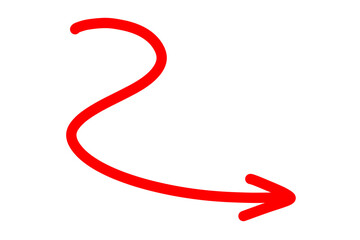 red arrow isolated, hand drawn arrow upward arrow  for highlight and emphasize isolated on transparent png 