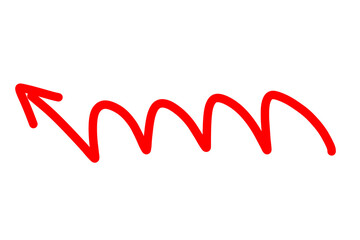 red arrow isolated, hand drawn arrow upward arrow  for highlight and emphasize isolated on transparent png 