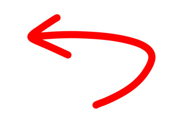 red arrow isolated, handred arrow isolated, hand drawn arrow upward arrow  for highlight and emphasize isolated on transparent png 