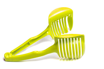 Plastic vegetable peeler, isolated on white background,