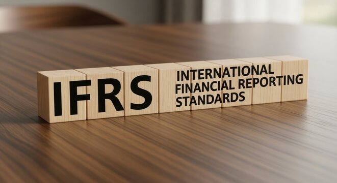 IFRS Acronym on Wooden Blocks - International Financial Reporting Standards Concept on a Wooden Desk.