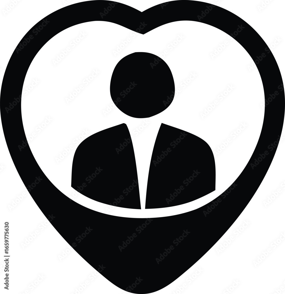 Poster Symbolic representation of personal location and identity within a heart-shaped map marker embodying love and connection