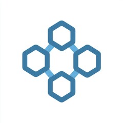 Blockchain technology flat icon decentralized digital ledger