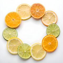 Obraz premium Circle of Citrus Slices Symbolizing Renewal