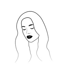 female face portrait hand drawing
