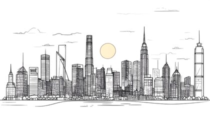 Obraz premium Urban skyline sketch