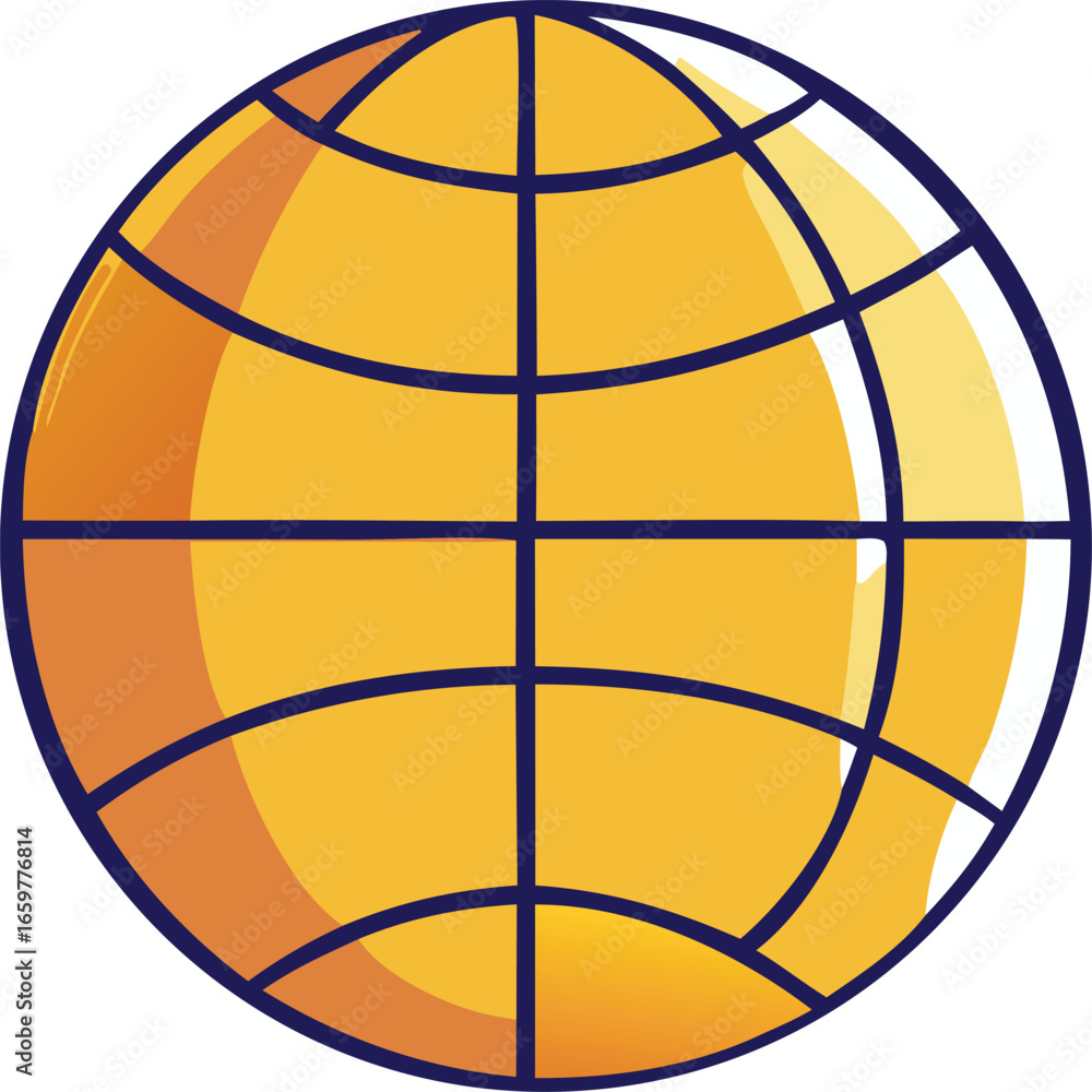 Poster stylized golden globe symbol representing global connectivity and the internet with digital network 