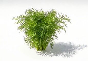 Fototapeta premium Fresh Green Dill Herb Bunch Isolated on White Background Delicious Ingredient