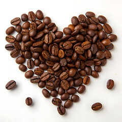 Coffee Beans Spilling into a Shared Heart