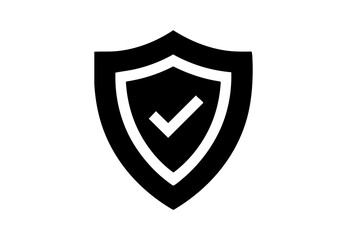 Security shield outline with check mark PNG transparent icon for safe verification and privacy apps