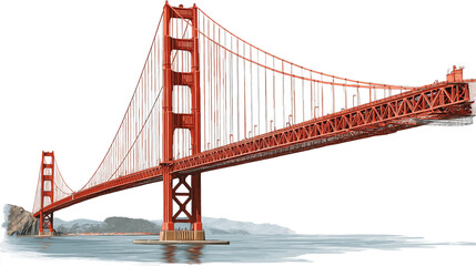 realistic the Golden Gate Bridge on white transparent background © Mdesigns