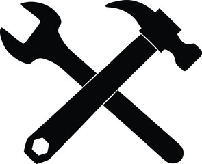  crossed repair tools silhouette illustration