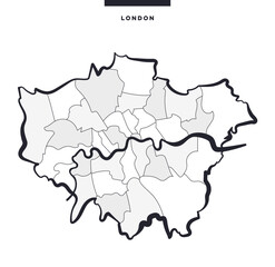 London Boroughs - England, UK, Europe, City, Cartography / Maps