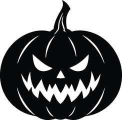  halloween pumpkin face silhouette illustration