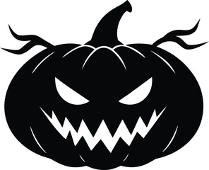  halloween pumpkin silhouette vector  