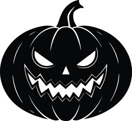 halloween pumpkin silhouette vector  