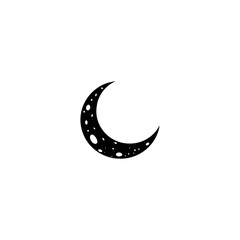 Moon icon flat vector design.