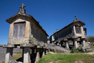 Hórreos de Espigueiros, in Portugal, the largest complex on the Iberian Peninsula